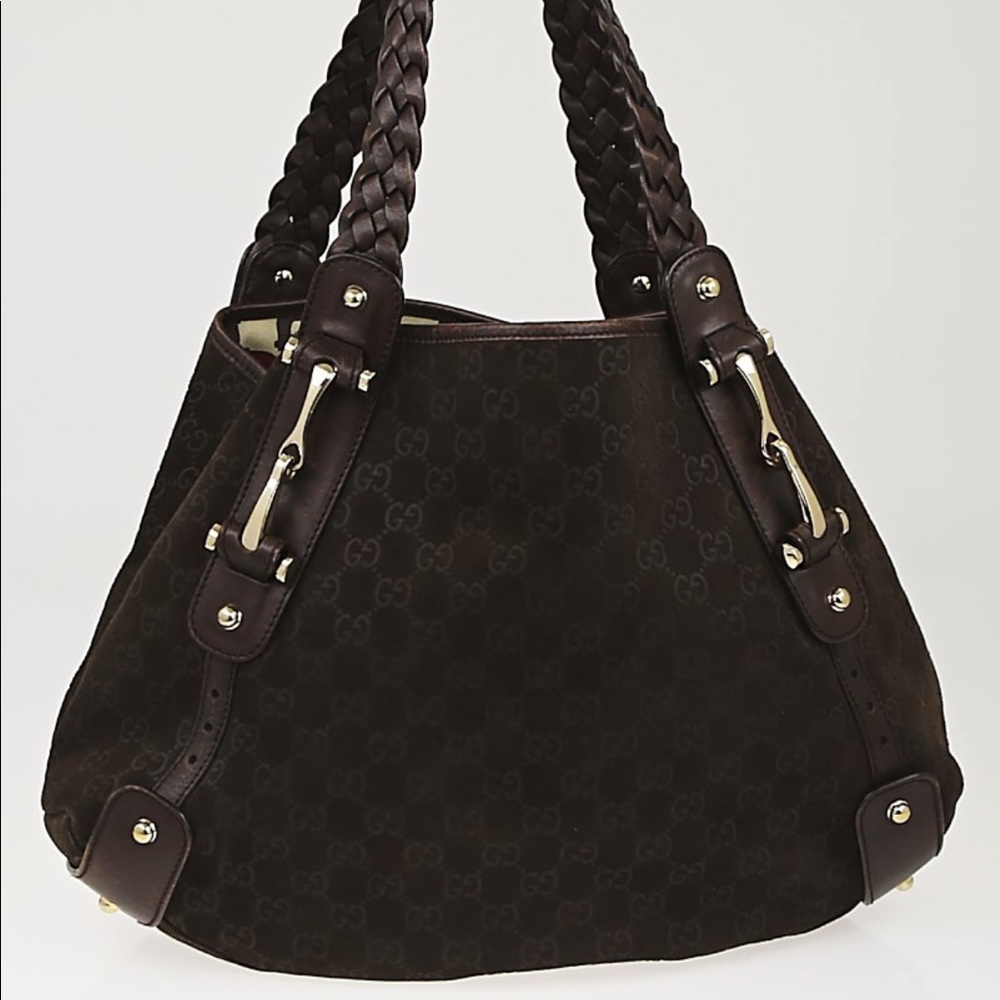 Gucci Brown Guccissima Suede Pelham Shoulder Bag